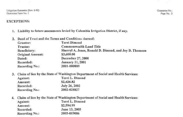 State hospital or health liens