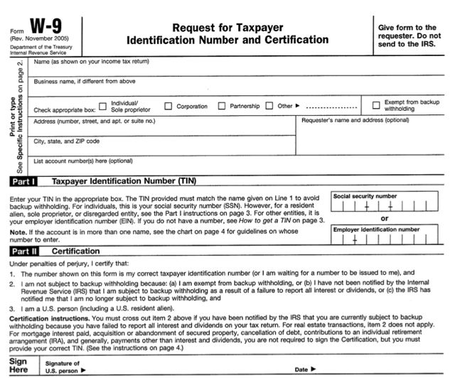 Pueblo09 - W9 form